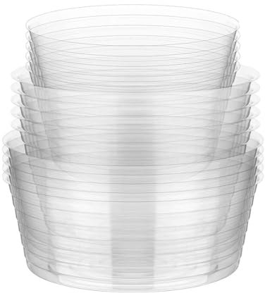 Fivetwofive Plastic Plant Saucer Clear Deep Drip Tray Clear Plant Saucers Trays for Pots Deep Drip Trays for Garden Indoor 15 Pcs