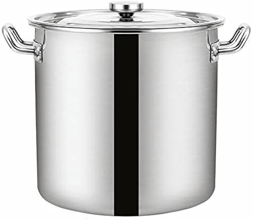 Pentola per zuppa da 12-90 l, in acciaio inox 304, con coperchio, contenitore per acqua, per cucina a gas/cucina a induzione (70 l)