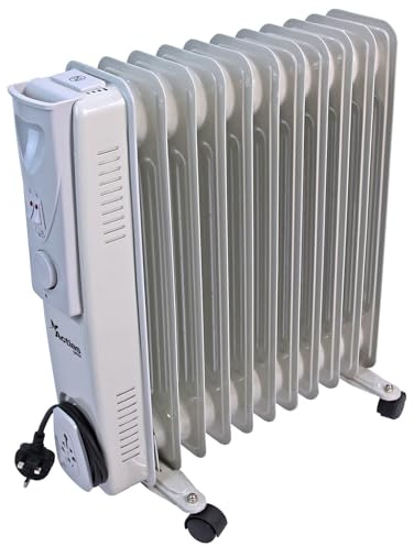 Actiasgear Oil Filled Portable Radiator | Home Indoor Electric Heater Automatic Thermostat (2500W Power Output)