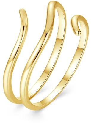 SOUTHPLUS Ring für Damen Minimalist Elegant Ringe Silber Verstellbare Ring Daumenring Damen Versprechen Offene Ringe Schmuck für Freundin Frauen Mom