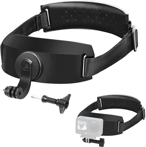 Honbobo Kopfhalter für DJI Osmo Action 6, Kopfgurt Kopfband Kopf Band Halterung 360° drehbar Head Strip Kamera Zubehör für GoPro/Insta360/DJI Action Camera, mit Verdicktes Schwammpolster