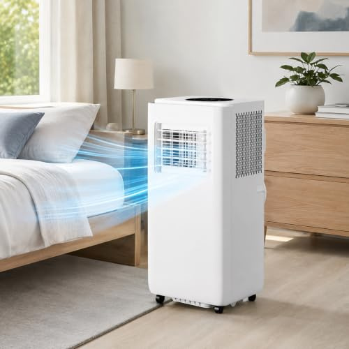 MASTLOUFUL Condizionatore monoblocco 14000 BTU per Raffreddare, deumidificare e ventilare, con Filtro Lavabile, Ruote, Timer e Tubo di Scarico per Ambienti Interni