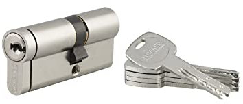 THIRARD - Cylindre de Serrure Double Entrée Transit 2 - Laiton - Usage Intérieur et Extérieur - 8 Goupilles - Anti-Arrachement, Anti-Perçage, Anti-Crochetage, Anti-Snap - 30 x 40 mm - Gris