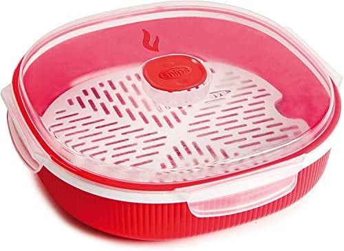 Snips Microondas, plástico, Rojo, Steamer 2L