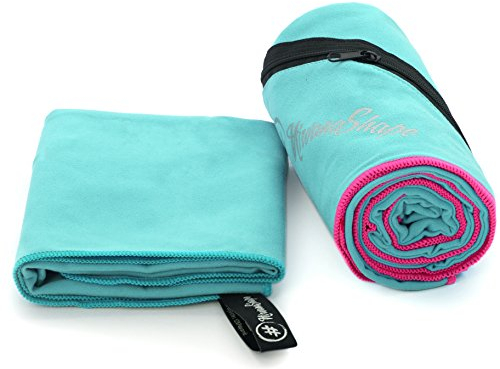 NirvanaShape Mikrofaser Handtuch, Microfaser Handtücher leicht, kompakt als Sauna-Handtuch, Badetuch, Strandtuch, Sporthandtuch, 2er Set L+M 140 x 70 + 120 x 60 cm