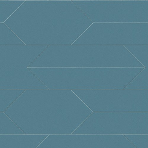 A.S. Création Vliestapete Björn Tapete grafisch geometrisch skandinavischer Stil 10,05 m x 0,53 m blau metallic Made in Germany 348683 34868-3