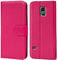 Verco Handyhülle für Galaxy S5 Hülle, Klapphülle für Samsung Galaxy S5 Neo Tasche PU Leder Flip Case Brieftasche - Pink