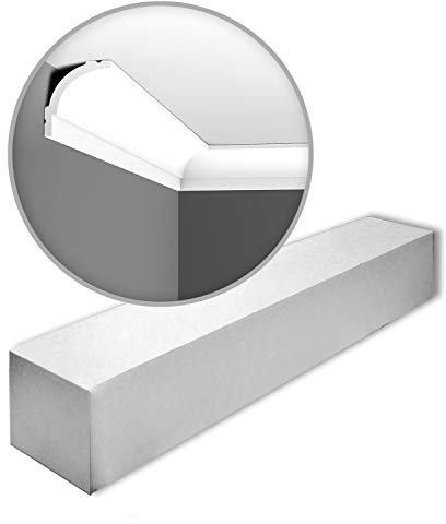 Orac Eckleisten CB525N-box-10 200 cm x 6 cm x 6,5 cm aus extrudiertem Polystyrol (LDPS) nicht grundiert 10 Leisten / 20 m