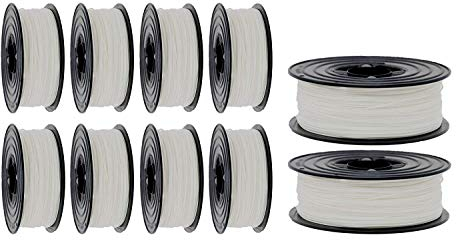 PLA Filament 1,75mm 3D Drucker oder Stift 10 er Set 10x 1Kg weiss weiß