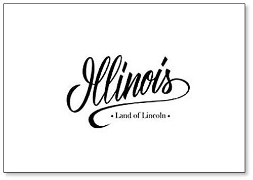 Handwritten American State Name Illinois Fridge Magnet