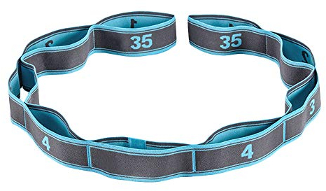 ZZM Yoga Widerstand Stretch Strap, Pilates Yoga Elastische Stretchbänder Gymnastik Workout Übungsbänder Fitness Tanztraining Bänder mit Schlaufen für Stretching Reha