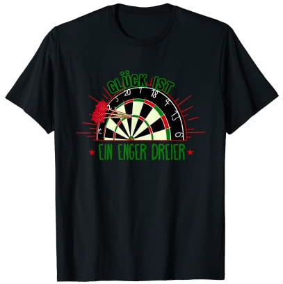 Dart Glück Dreier Dartscheibe Dartpfeil Darten T-Shirt