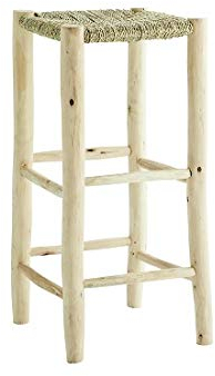 Madam Stoltz Barhocker aus Eukalyptusholz und Palmenblättern