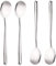 Miupoo Stainless Steel Spoon,Long handle Great Circle Soup Spoons Korean Long Handled Soup Spoon,Stainless Steel Round handle Bar Spoons Silver Set of 4