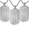 Beidseitige Wunschgravur Dog Tag Halskette | Anhänger aus Edelstahl im Satinsäckchen | Zwei Seiten 2 Personalisiert Text | Army Militär Erkennungsmarke | Kugelkette | Silber Schwarz Gold Silber