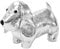 Design By Pepper Indoor Heavy Large Weighted Fabric Novelty Cute Pretty Animal Shaped Stopper Beanbag Stuffed Doorstops (Silver Dog)