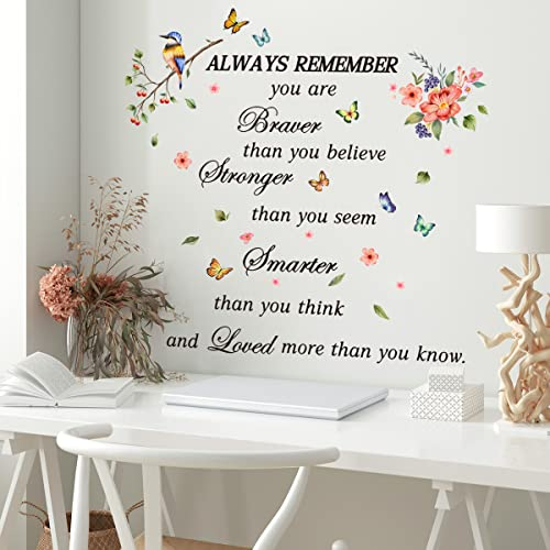 Arquiel Wandtattoo Blume Schmetterling Zitat Wandsticker Wanddekoration Schlafzimmer Mädchen Zimmer Spielzimmer