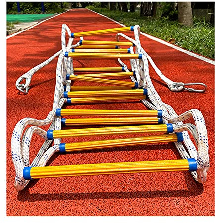 ADITAM Fluchtleiter Sicherheits-Strickleiter schwer entflammbare weiche Sicherheits-Notleiter mit 2 Haken – schnell aufzustellen, 2–9 Stockwerke für Fensterbalkon und Klettern/30 m Double The Comfort