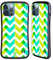 Head Case Designs Lime Green And Teal Neon Zigzag Hybrid Case Compatible With Apple iPhone 13 Pro Max