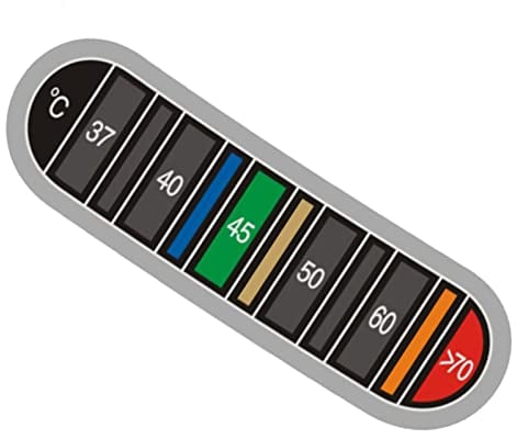 1 Color Changing Temperature Sticker For Metal Coffee Milk Jugs, Stick Thermometer Strip Up To 70?, Reusable Adhesive Thermometer Strip, Cup Kettle Water Temperature Tester For Home Kitchen