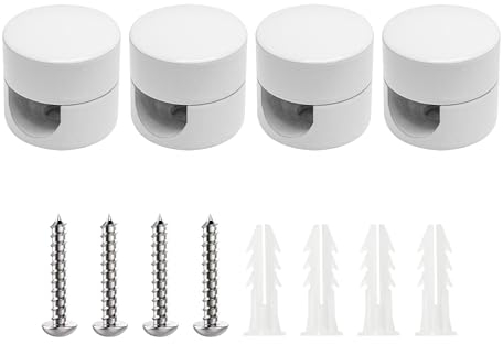 smartect Support Mural et plafonnier en Aluminium pour Câbles [4 pièces, Blanc] Fixation au Plafond avec vis et chevilles, Support de Câble en saillie pour vos projets DIY