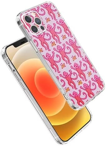 VICLASBISKIY Kompatibel mit iPhone 14 Pro Hülle Shock Roller Affe Lustig Niedlich Kaninchen Seite Gestreift Transparent Hülle