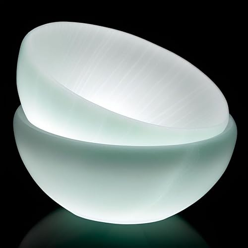 AMA Mart Ltd Selenite Bowl Spiritual Energy Healing for Meditation, Recharge Crystals Charging Bowl Decoration Gift Multiple Sizes (6cm)