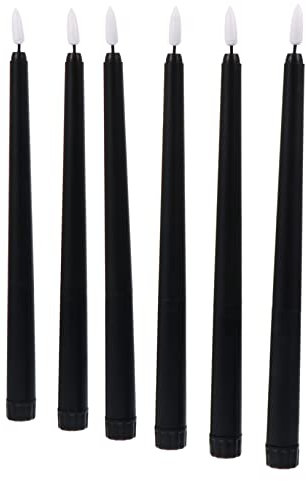 Housoutil 6St lange Stabkerzenlichter flammenlose Spitzkerzen Dekorkerzen Kerzenhalter die Weihnachtskerze Halloween-Zubehör geführte Kerzenlichter elektronisch Pole Patrone Batterie 3d