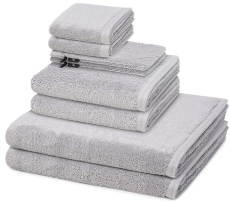 Vossen - 8 teiliges Frottier-Set - Vegan Life (2 X Wasch- 2 X Gäste- 2 X Dusch- 2 X Handtuch im Set) - 580 g/m2 - Baumwolle - Frottee - saugstark - weich und flauschig - Shadow