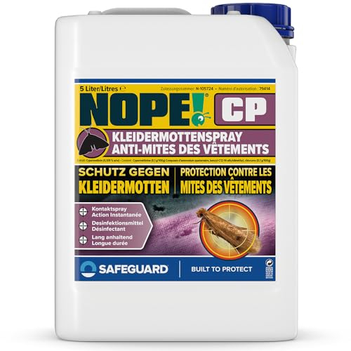 NOPE! CP Spray Anti-Mites Textiles 5L – Maison – Vêtements, Armoires & Penderies – Inodore & à Base d’Eau – Longue Durée