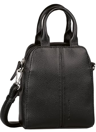 TOM TAILOR Dorine Damen Shopper Umhängetasche Reißverschluss Klein Schwarz