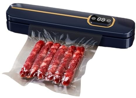 Versatile Home Kitchen Vacuum Sealer with Ten Bags - Ideal for Dry, Wet, Oil, and Powder Preservation(Dark Blue)