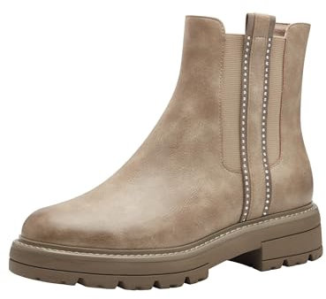 Marco Tozzi Damen 2-25488-43 Chelsea-Stiefel, Taupe, 38 EU Weit