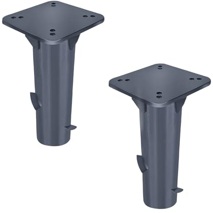 AufuN 2 Stück Metall Bodenplatte Sonnenschirmständer für Sonnenschirme, Universal Bodenhülse, Robust Bodenanker- einfache Montage (Grau)