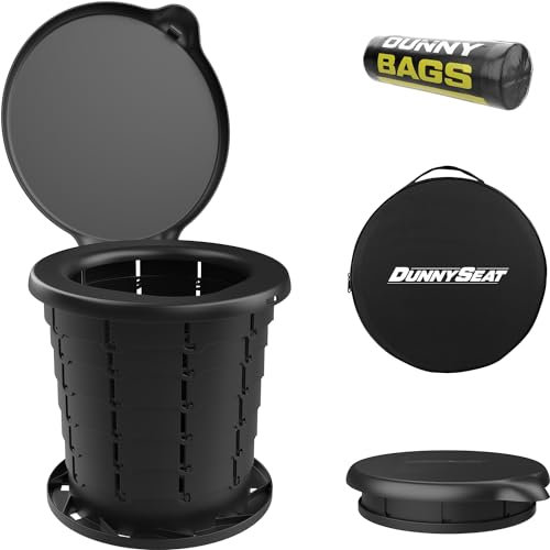 Dunny Seat Portable Outdoor Toilet Bucket Seat with Lid - Universal Fit for Most 5-Gallon Buckets - Durable and Comfortable Camping - Emergency Preparedness Solution