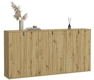 xonox.home - Garderobenkombination Projekt X 3-tlg. Set 183x99x34 cm in Artisan Eiche - Flurmöbel Dielenmöbel Eingangsbereich Garderobenschrank - funktional pflegeleichte Oberfläche
