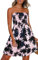 Gosunny Robe d'été pour femme - Épaules dénudées - Sans manches - Robe de plage élégante - Courte - Bikini Cover Up, Arbre rose et noir, M