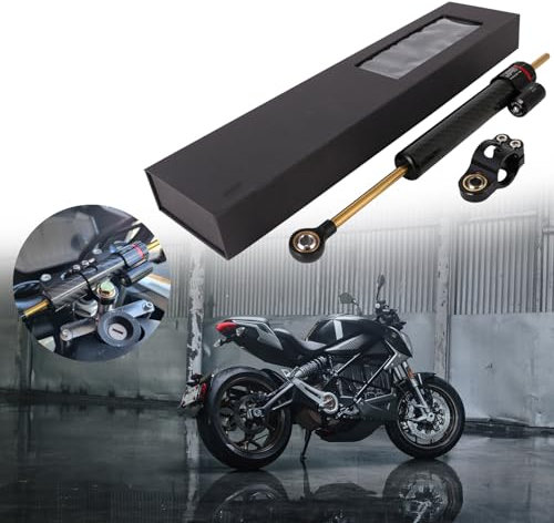 IUVWISN Motorrad Lenkungsdämpfer Stabilisator Kohlefaser Universal Motorrad Einstellbare Stabilisatoren für ADV R6 Z1000 Z900 R1 6 CBR600 1000 GSX-R1000 ZX-10R R1250GS Roller
