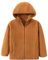 ANIMQUE Bambino Bambini Pile Polare Giacca Adulti Giacca con Cappuccio Cerniera Caldo Antivento Cappotto Solido Genitore-Bambino Leggero Capispalla Tops, Marrone 120