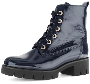 Gabor Damen Combat Boots, Frauen Stiefeletten,Best Fitting,halbstiefel,Kurzstiefel,uebergangsschuhe,Ocean (Glitzer),41 EU / 7.5 UK