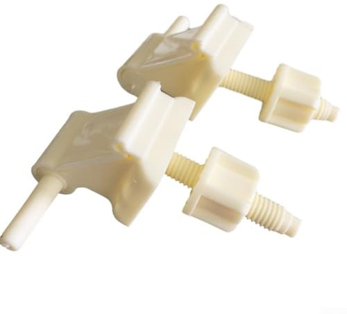 2 Pack Toilet Seat Hinges Replacement with Bolts Screw Nuts White Plastic Toilet Seats Repair Kit for Toilets Top Cover Lids Bathroom Parts Hardware(milky white)