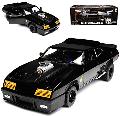 alles-meine.de GmbH Ford XB Falcon Tuned Version Mad Max II 2 Black Interceptor Schwarz 1973 1/18 Greenlight Modell Auto mit individiuellem Wunschkennzeichen