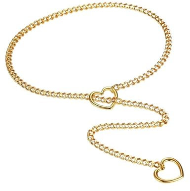 Heart Slip Chain Necklace, Choker Kette Damen Herz Kette Slip Chain Choker, Verstellbare Lariat Y-Slip Kette, Halskette Gold Herz Gliederkette Slip Kette, Choker Kette Damen FüR Jeden Anlass.