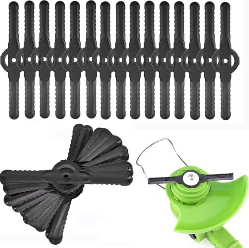 Senda 40 lame in plastica per decespugliatore, lame di ricambio per tosaerba da giardino senza fili, colore nero
