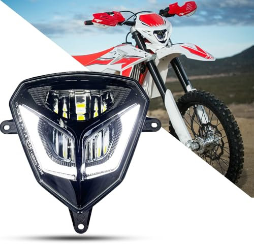 bamotoop 50w LED Motorrad Scheinwerfer E-GeprüFt Mit Tagfahrlicht Für Beta RR125 200 4T250 300 2T 350 390 430 480 4T 2008-2024 Beta X-Trainer 2015-2024