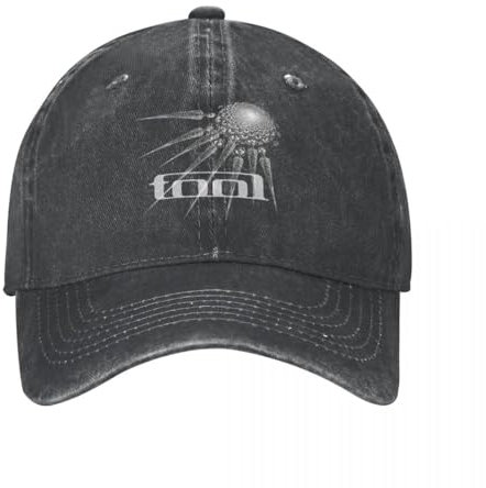 QIYAEUA Unisex Vintage Welt Werkzeug Band Tour Baseballmütze Unisex Distressed Denim Snapback Hut Metall Musik Outdoor Unstrukturiert Soft Caps Hut