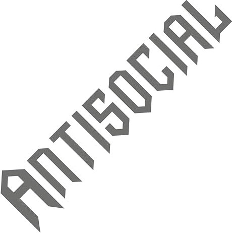 ANTISOCIAL Autoaufkleber, Tuningsticker, Aufkleber für Heckscheibe, Frontscheibe, Seitenaufkleber, Kfz, Bus, Auto, Wohnmobil, Motorsport (Grau Glanz, 30cm x 7,5cm)