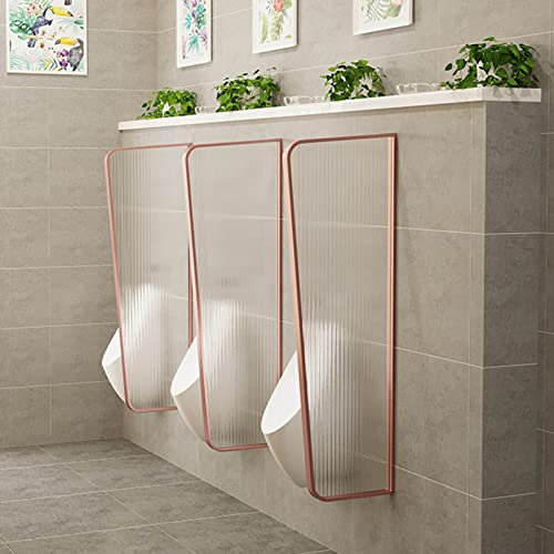 ZNBLSD An der Wand montierter Sichtschutz für Männerurinale, Trennwand, Schutzwand, kommerzielle öffentliche Toiletten, Urinalwand, Toilettentrennwand (Roségold, 3 Stück)