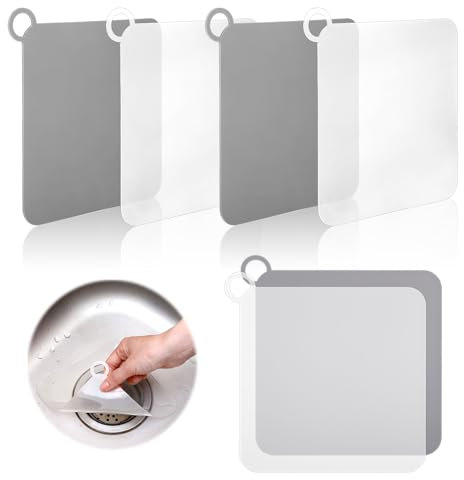 Tyqour 4 Stück Silikon Dusche Bodenablauf Abdeckung Universal Dusche Abfluss Abdeckung Abflussstopfen Quadrat Ablaufabdeckung Bodenablaufmatte Anti Geruchswaschbecken Abdeckung