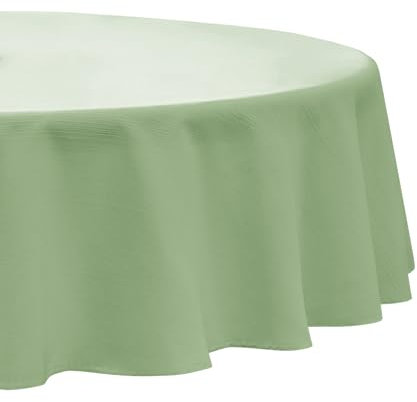 Softalker Verde Salvia Mantel Redondo 100 cm Antimanchas Impermeable Lavable para Mesa de Cocina Comedor Picnic Fiesta Cumpleaños Comunión Boda Pequeños Decoración Primavera Verano Estilo Elegante